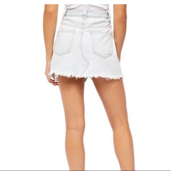 Free People Side Car Mini Skirt jean denim size 28 inches - Picture 2 of 16